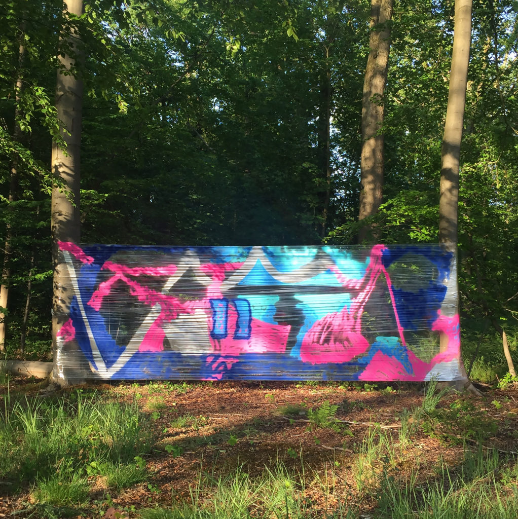Timofej Kratz, "Untitled" 800 x 190 cm, spray paint on stretch foil, 2020
